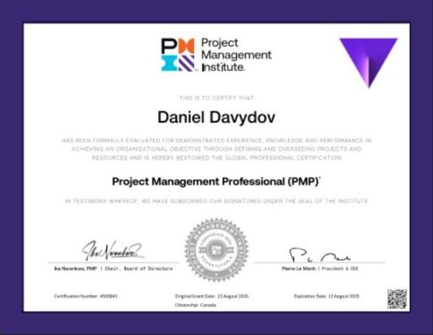 PMP certificate